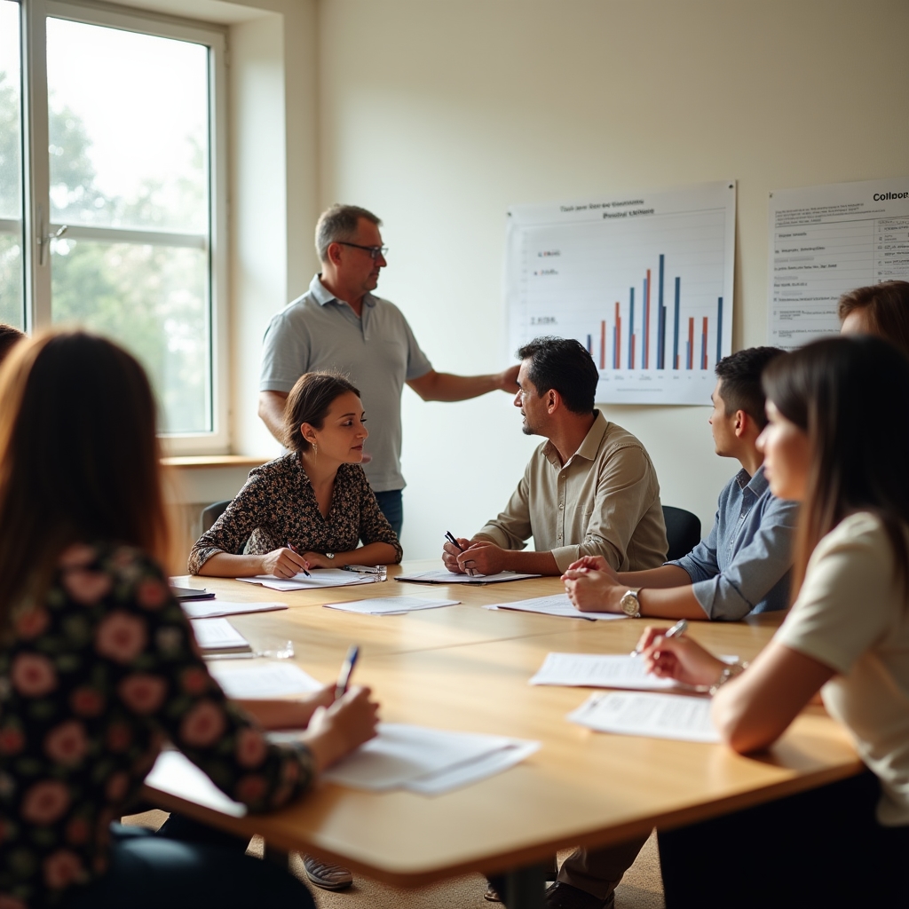 Participants in a financial literacy workshop in Bogotá